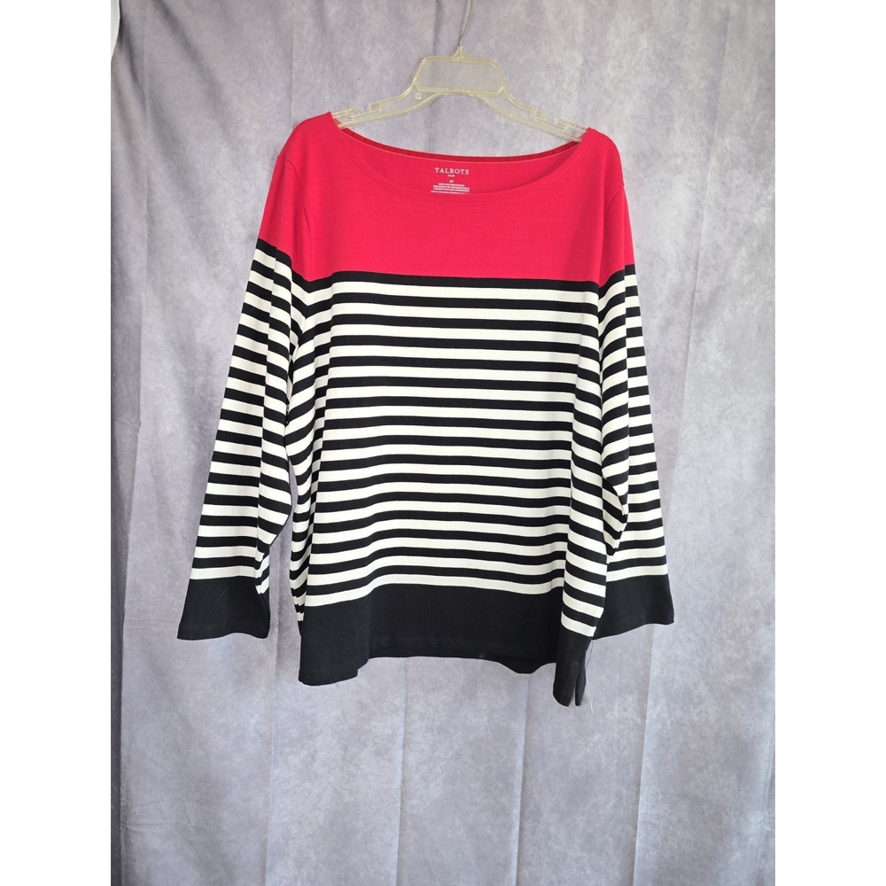 Talbots Authentic Talbots Tee - Slope Stripe Cotton Sweater Women Size 3X